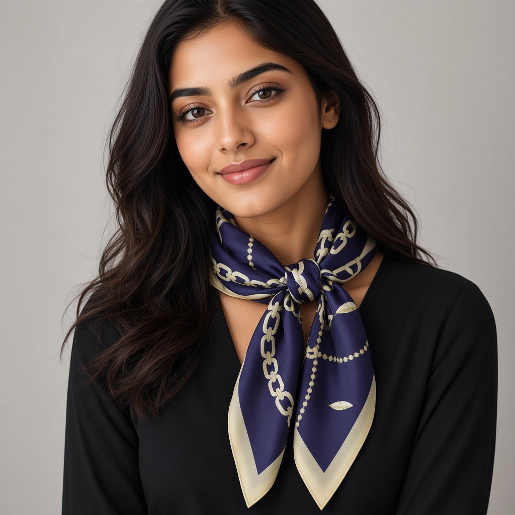 Navy Chain – Neck Scarf